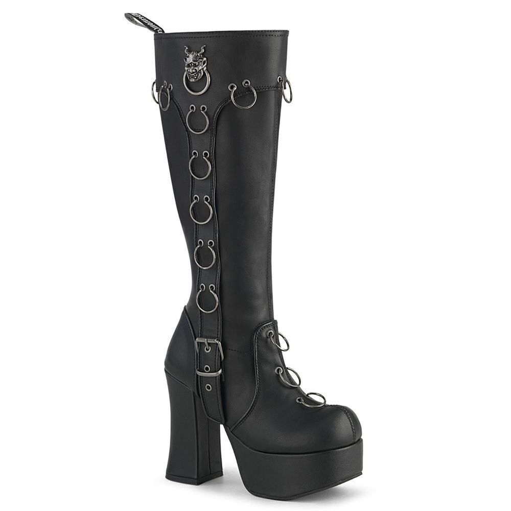 Demonia DoorKnocker Knee High Platform Boots